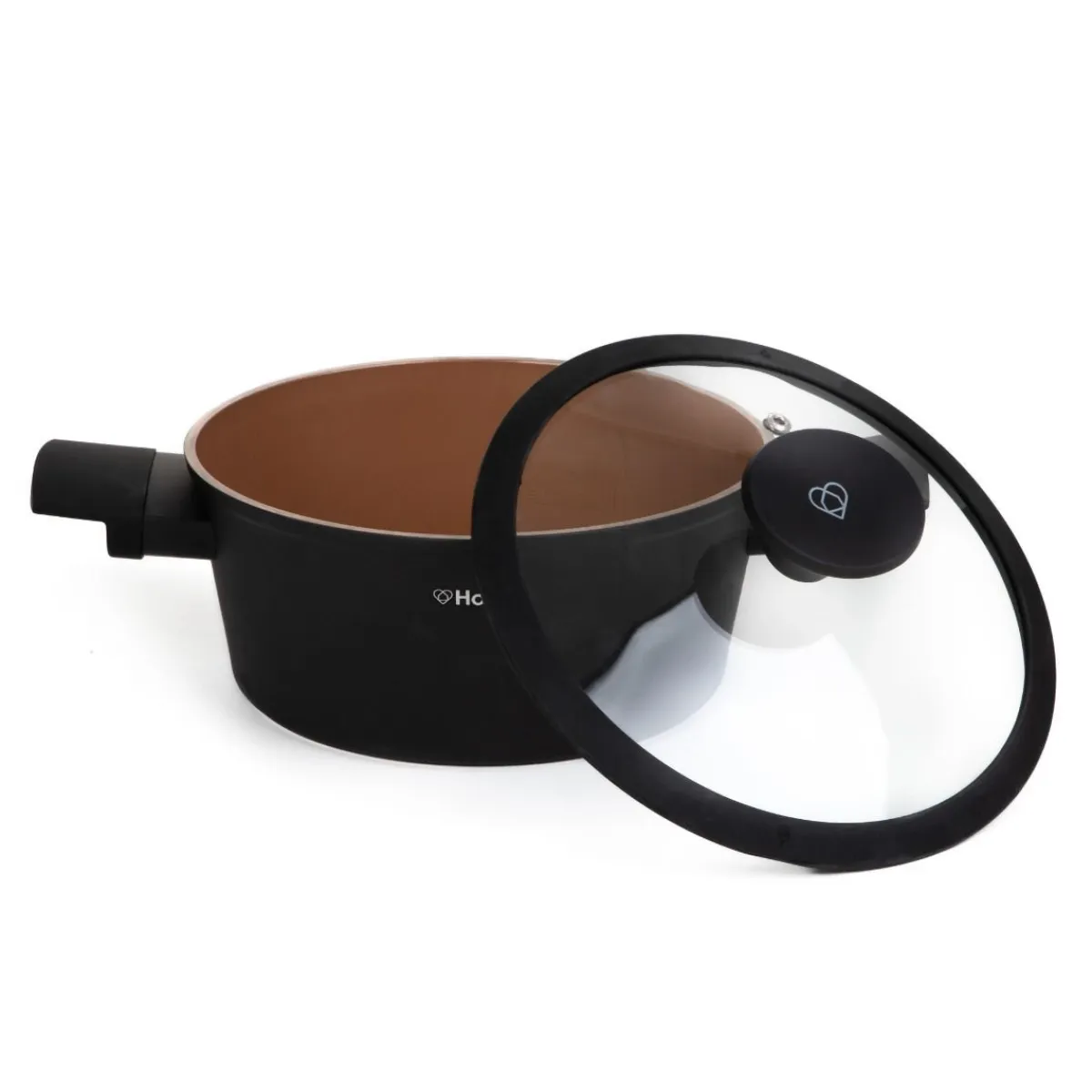 HOMLA Garnek Tristan Z Pokrywka Czarno- Pomaranczowy 2,4 L Outlet