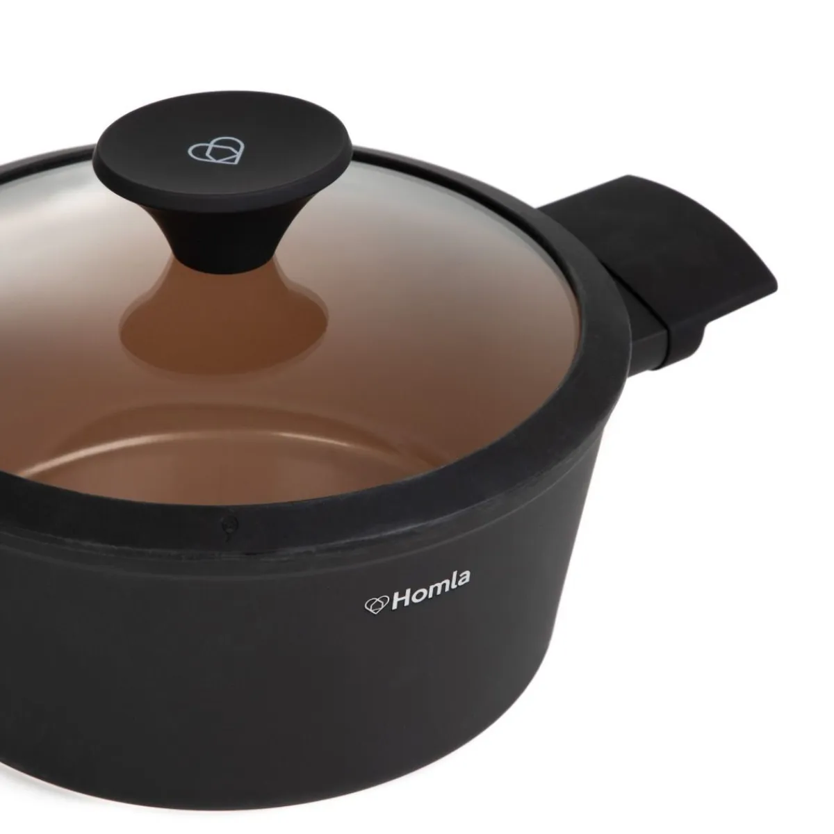 HOMLA Garnek Tristan Z Pokrywka Czarno- Pomaranczowy 2,4 L Outlet