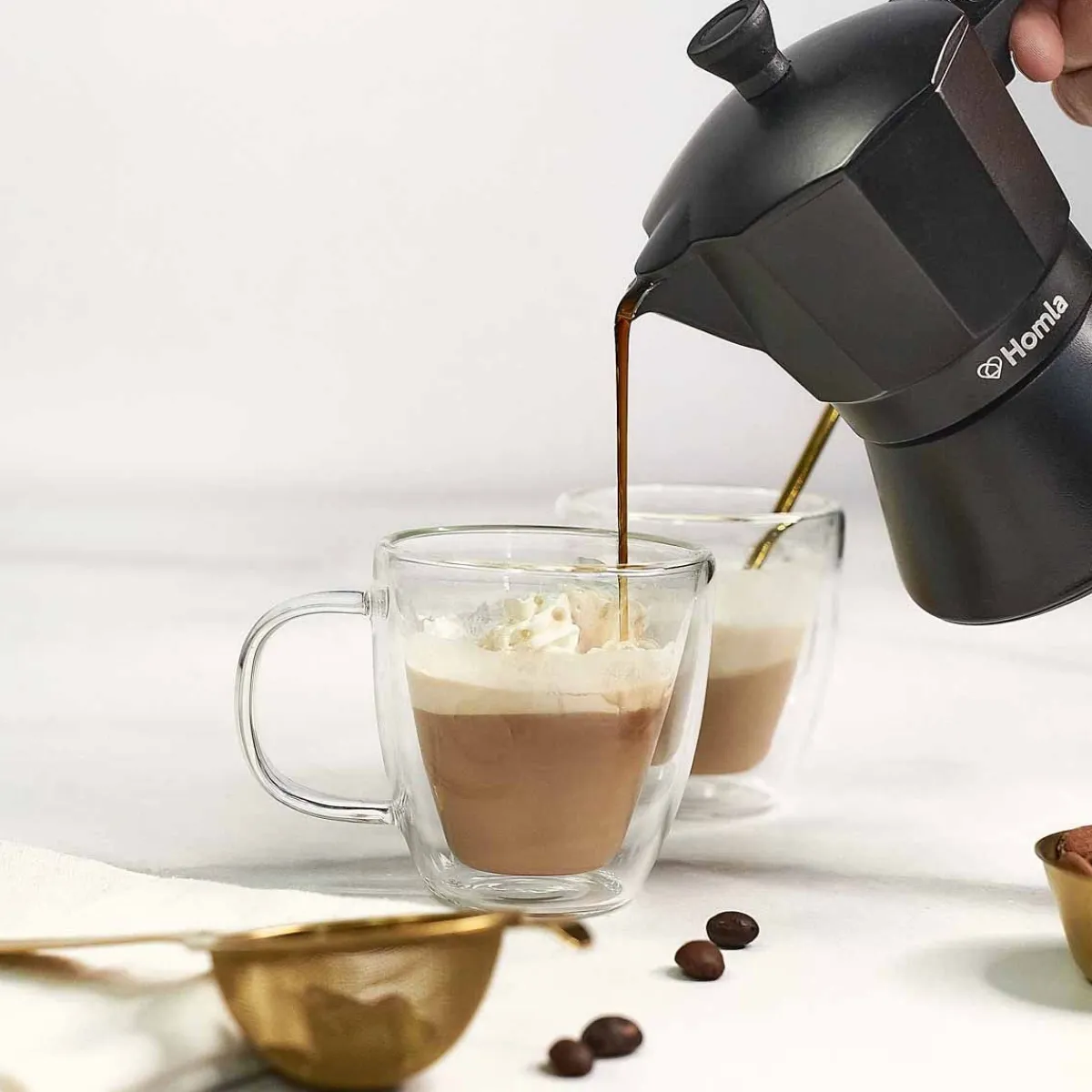 HOMLA Kawiarka Mia Mokka Czarna 3 Cups Czarny