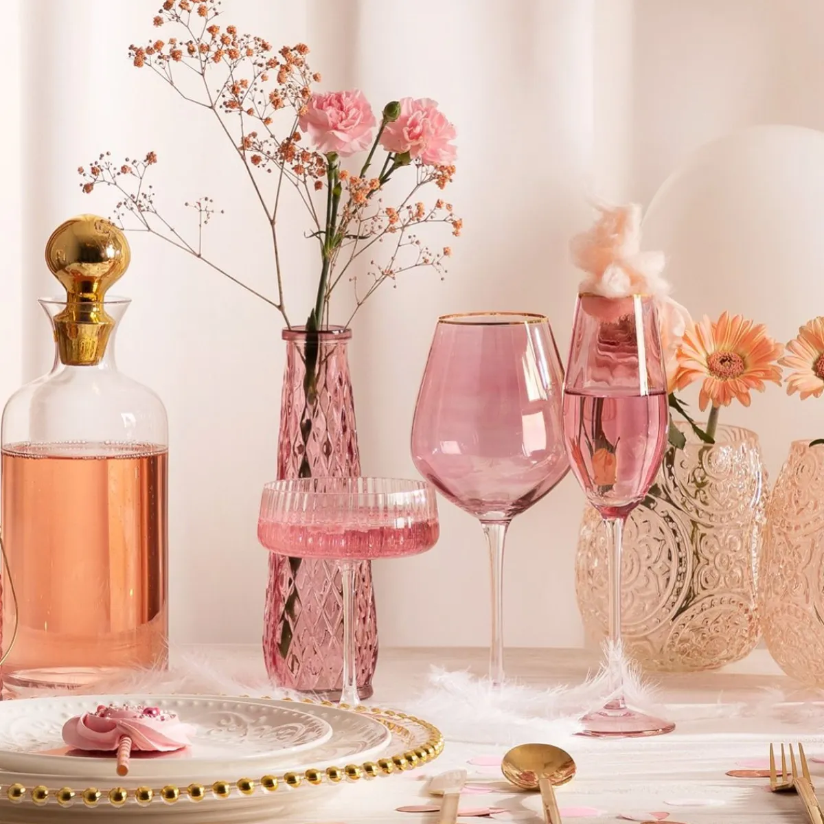 HOMLA Kieliszek Felice Do Wina 0.50 Rozowy Clearance