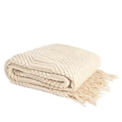 HOMLA Koc Berga Kremowe Supelki 130X170 Cm Ecru Discount