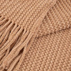 HOMLA Koc Chenille Szenilowy Bezowy 130X170 Cm Outlet