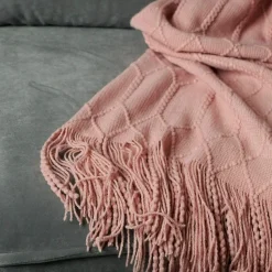 HOMLA Koc Loop W Splot Kulkowy 130X170 Cm Rozowy Clearance