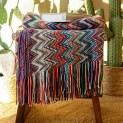 HOMLA Koc Meba W Kolorowe Zygzaki 130X170 Cm Sale
