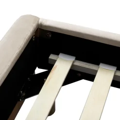 HOMLA Łóżko Karalius Welurowe Bezowe 140X200 Cm Bezowy