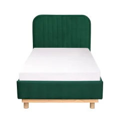 HOMLA Łóżko Karalius Welurowe Zielone 90X200 Cm Zielony Outlet