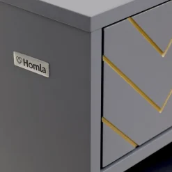 HOMLA Komoda Bodo Grafitowa Z Metalowymi Nogami 80X40X95 Cm Szary Discount