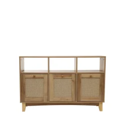 HOMLA Komoda Notto Z Rattanem 110X35X72 Cm Naturalny Discount