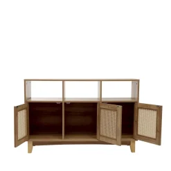 HOMLA Komoda Notto Z Rattanem 110X35X72 Cm Naturalny Discount