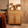 HOMLA Komoda Notto Z Rattanem 74X35X86 Cm Naturalny Online