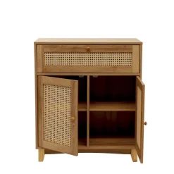 HOMLA Komoda Notto Z Rattanem 74X35X86 Cm Naturalny Online