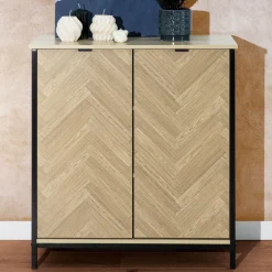 HOMLA Komoda Swen Naturalna Z Metalowymi Nogami 80X40X88 Cm Sale