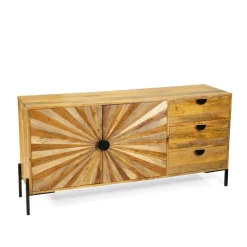 HOMLA Komoda Tropea Lite Drewno Mango Z Akacja 150X40X75 Cm Naturalny Clearance