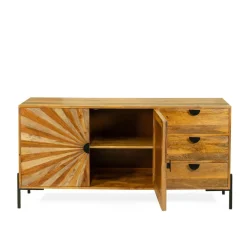 HOMLA Komoda Tropea Lite Drewno Mango Z Akacja 150X40X75 Cm Naturalny Clearance