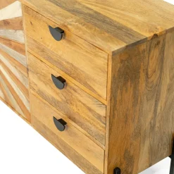 HOMLA Komoda Tropea Lite Drewno Mango Z Akacja 150X40X75 Cm Naturalny Clearance