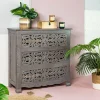 HOMLA Komoda Z Szufladami Banhi Lite Drewno Mango Zlobione 90X40X90 Cm Naturalny Discount