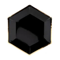 PARTYDECO Komplet Talerzy Black Papierowych 6 Szt. Fi 23 Cm Czarny New