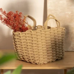 HOMLA Kosz Do Przechowywania Flavia Bezowy 26X26X21 Cm Outlet