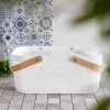 HOMLA Kosz Elijah Bialy 24.5X40X19Cm Discount