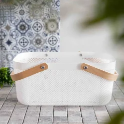 HOMLA Kosz Elijah Bialy 24.5X40X19Cm Discount