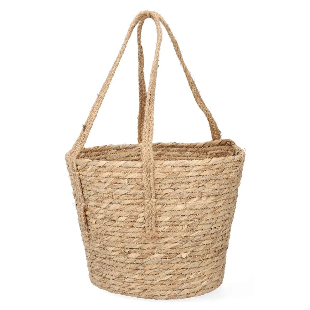 HOMLA Kosz Lumbo Z Trawy Morskiej Z Uchwytami 28X25 Cm Naturalny
