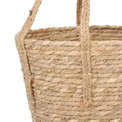 HOMLA Kosz Lumbo Z Trawy Morskiej Z Uchwytami 28X25 Cm Naturalny