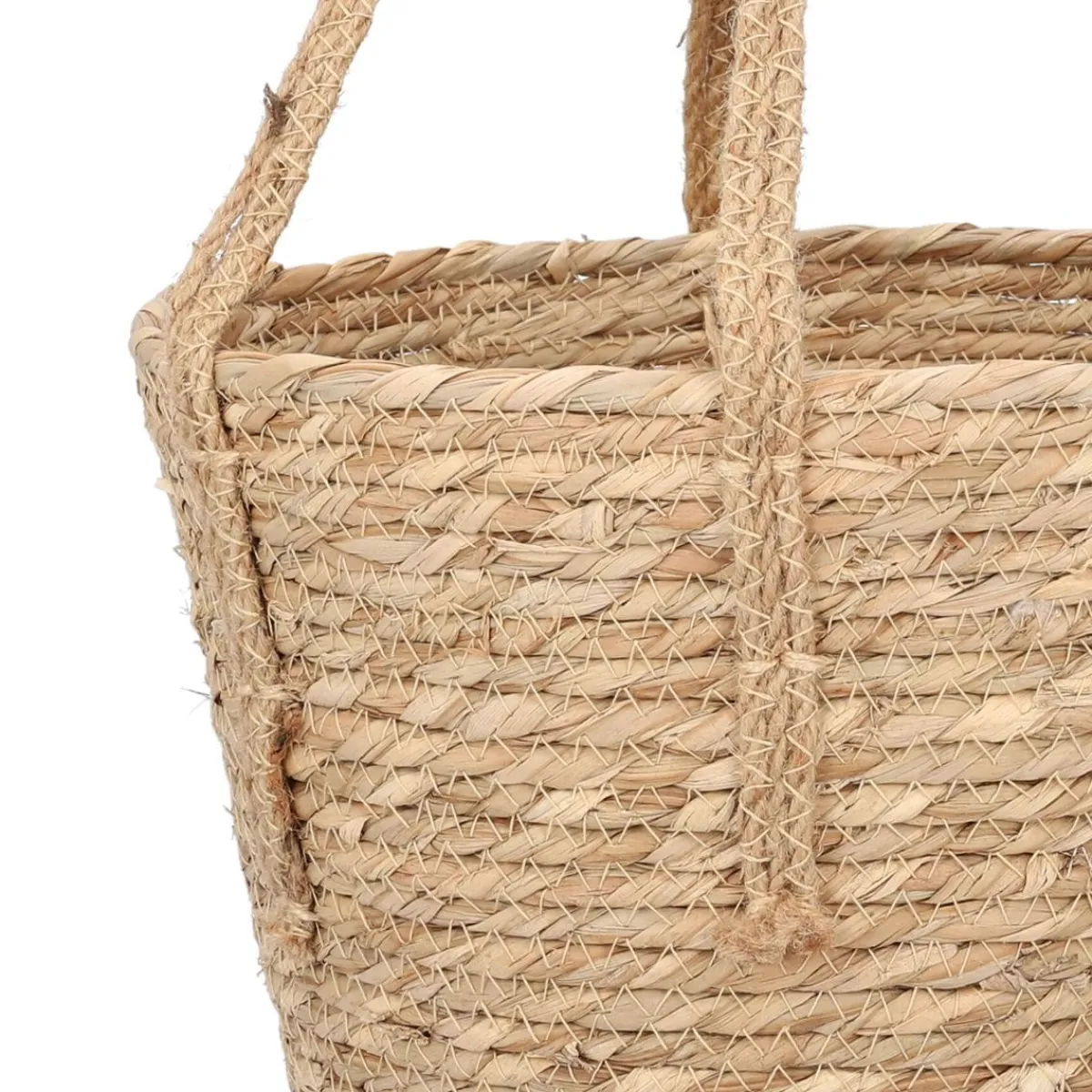 HOMLA Kosz Lumbo Z Trawy Morskiej Z Uchwytami 28X25 Cm Naturalny