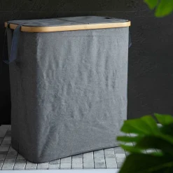 HOMLA Kosz Na Bielizne Nellie Szary 55,5X34,5X60 Cm Outlet