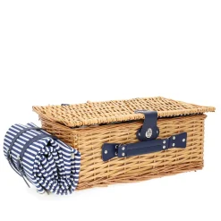 HOMLA Kosz Piknikowy Orlando Dla 4 Osob Z Mata 46X30X20 Cm Naturalny Hot
