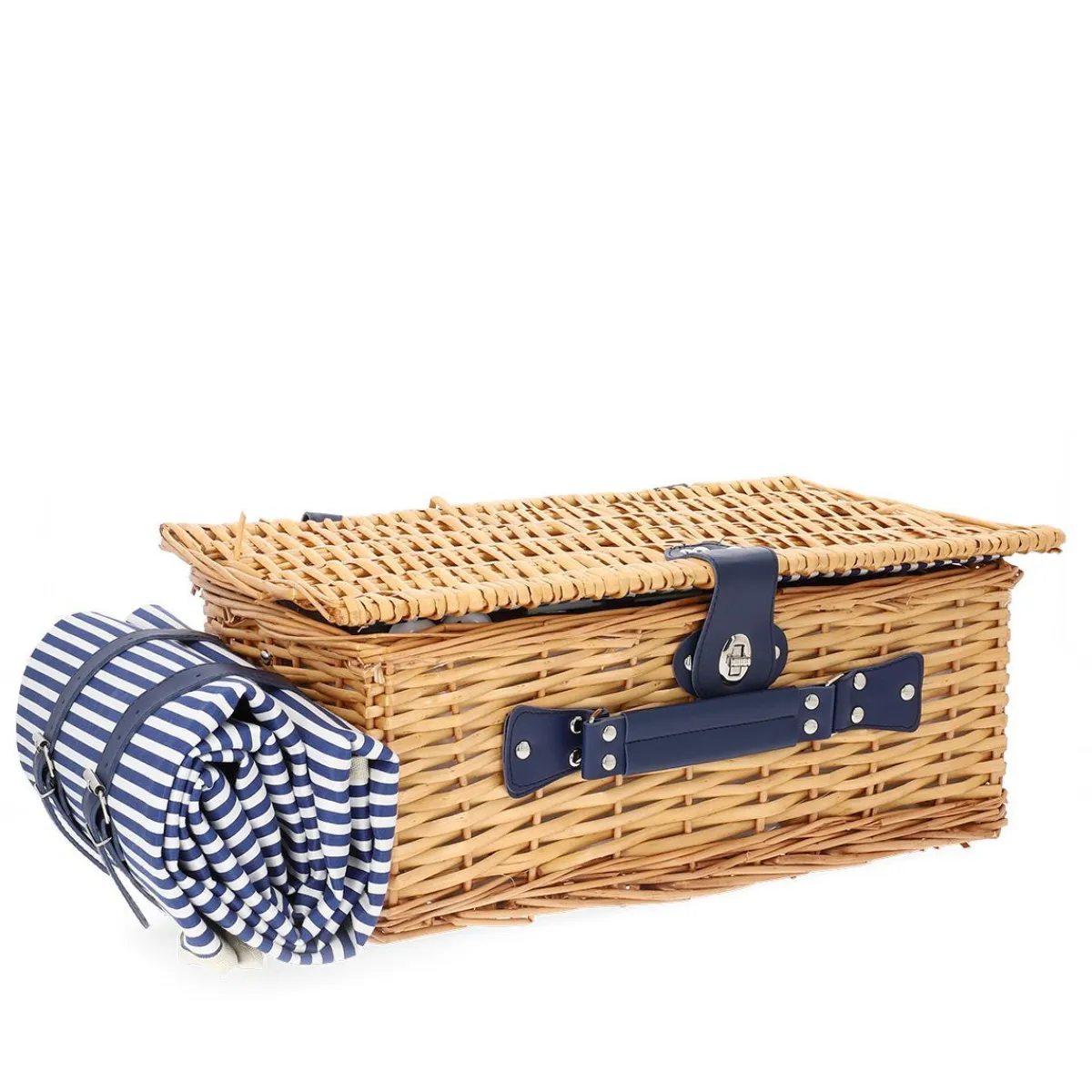 HOMLA Kosz Piknikowy Orlando Dla 4 Osob Z Mata 46X30X20 Cm Naturalny Hot