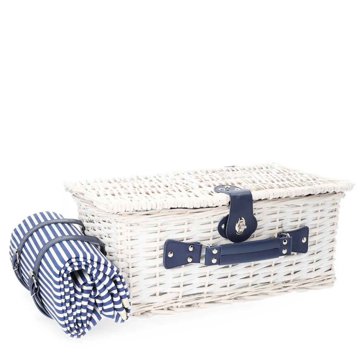 HOMLA Kosz Piknikowy Orlando Dla 4 Osob Z Mata 46X30X20 Cm Bialy Outlet