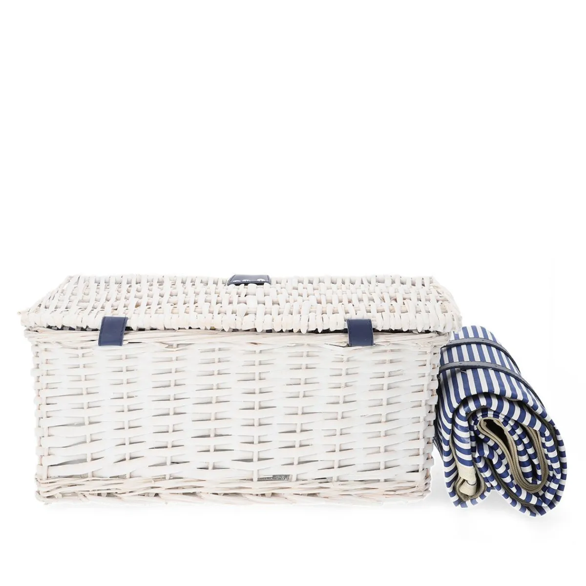 HOMLA Kosz Piknikowy Orlando Dla 4 Osob Z Mata 46X30X20 Cm Bialy Outlet