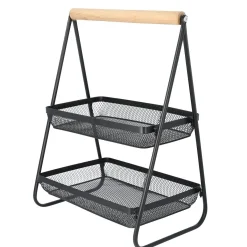 HOMLA Koszyk Gridio Dwupietrowy Prostokatny 51X38X25 Cm Czarny Hot