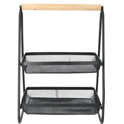 HOMLA Koszyk Gridio Dwupietrowy Prostokatny 51X38X25 Cm Czarny Hot