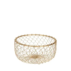 HOMLA Koszyk Rissa Okragly M 22X11 Cm Zloty Outlet