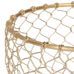 HOMLA Koszyk Rissa Okragly M 22X11 Cm Zloty Outlet