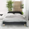 HOMLA Łóżko Venlo Czarne 140X200 Cm Czarny Discount