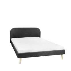 HOMLA Łóżko Venlo Czarne 140X200 Cm Czarny Discount