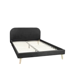 HOMLA Łóżko Venlo Czarne 140X200 Cm Czarny Discount
