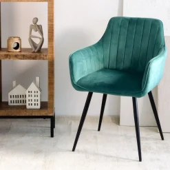 HOMLA Krzeslo Andre Welurowe Zielone 56X61X86 Cm Zielony