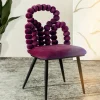 HOMLA Krzeslo Bubble Beam Welurowe Bordowe Z Czarnymi Nogami 56,5X52X87 Cm Hot