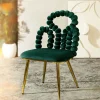 HOMLA Krzeslo Bubble Beam Welurowe Zielone 56,5X52X87 Cm Discount