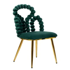 HOMLA Krzeslo Bubble Beam Welurowe Zielone 56,5X52X87 Cm Discount
