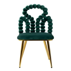 HOMLA Krzeslo Bubble Beam Welurowe Zielone 56,5X52X87 Cm Discount