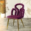 HOMLA Krzeslo Bubble Beam Welurowe Bordowe 56,5X52X87 Cm Hot