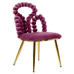 HOMLA Krzeslo Bubble Beam Welurowe Bordowe 56,5X52X87 Cm Hot