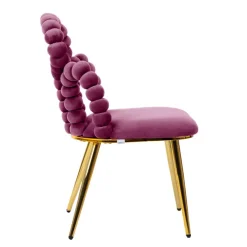 HOMLA Krzeslo Bubble Beam Welurowe Bordowe 56,5X52X87 Cm Hot