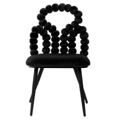 HOMLA Krzeslo Bubble Beam Welurowe Czarne Z Czarnymi Nogami 56,5X52X87 Cm Online