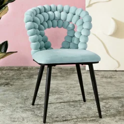 HOMLA Krzeslo Bubble Verse Welurowe Turkusowe 48X65X81 Cm New