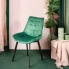 HOMLA Krzeslo Colin Welurowe Zielone 53X61X88 Cm Zielony Outlet